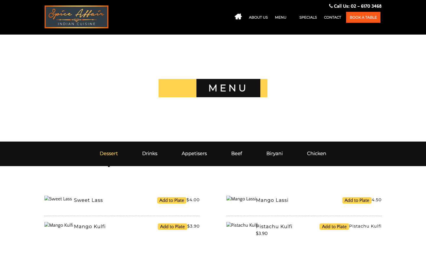 menu desktop